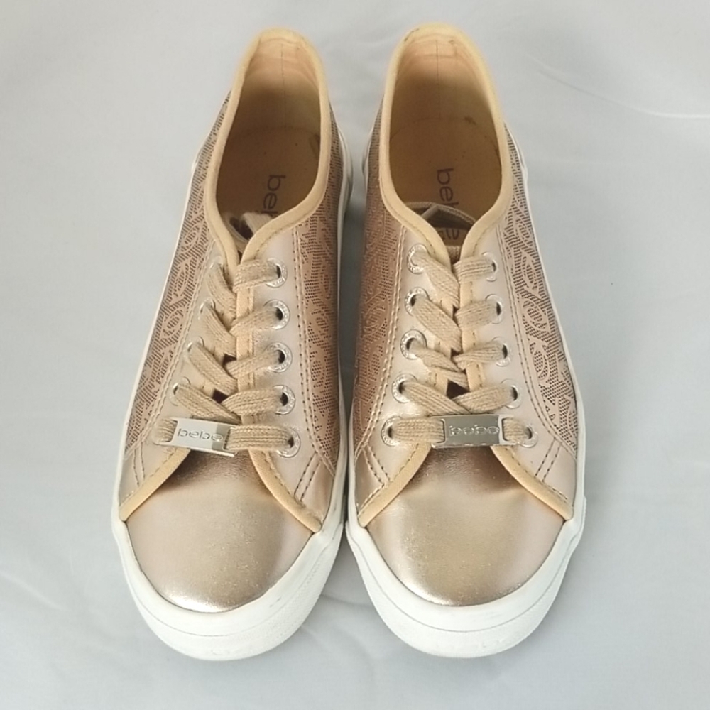 BEBE SPORTS Rose Gold Sneakers, size 6